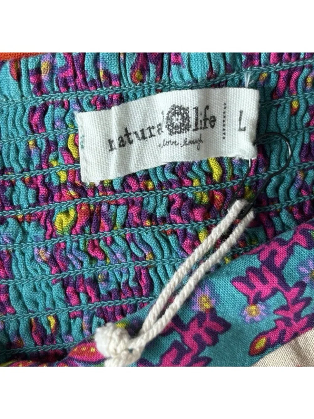 Natural Life Dress Womens L Multicolor Floral Boho Tiered Maxi Sundress Festival - Picture 3 of 10